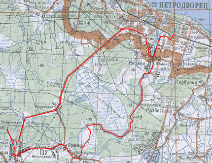 Карта велоиспедного маршрута